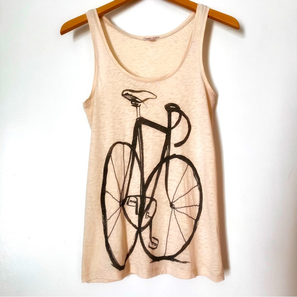 J. Crew Women’s Bicycle Graphic Tank Top Chain Detail on Spokes | XS